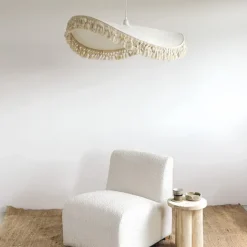 Abat-jour en coton naturel pour suspension