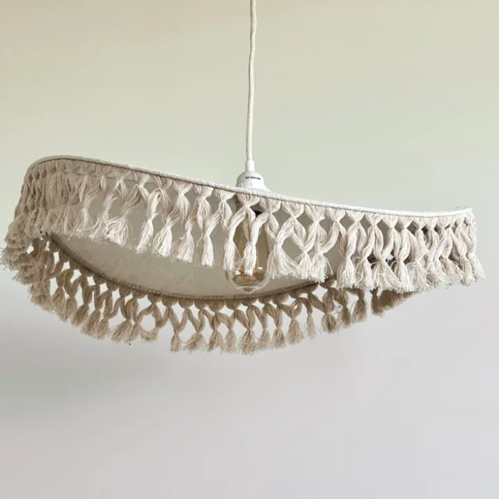 Abat-jour en coton naturel pour suspension
