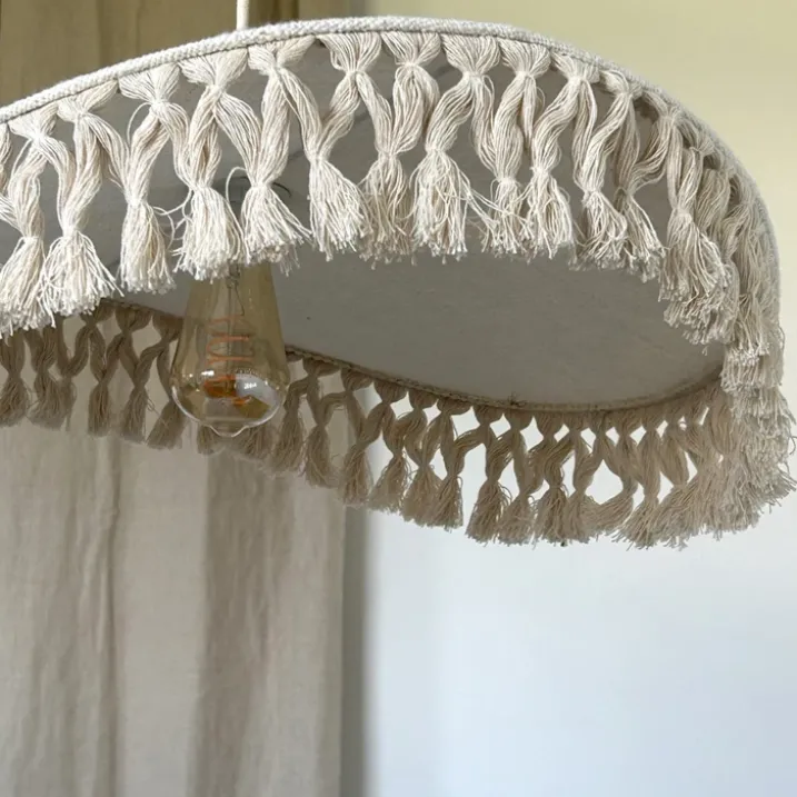 Abat-jour en coton naturel pour suspension