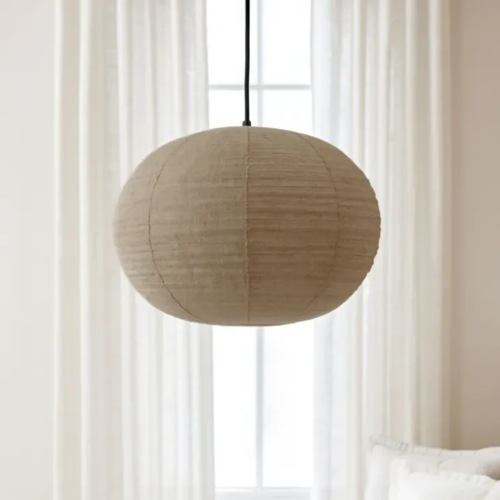 Abat-jour lanterne tissu effet lin