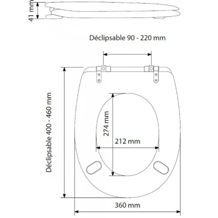 Abattant déclipsable au bois veineux