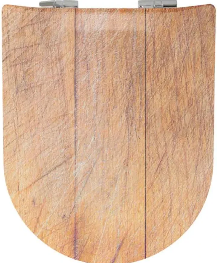 Abattant Double OLFA Déclipsable "Bois Brut"