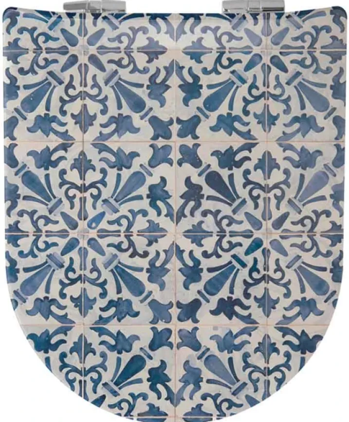 Abattant Double OLFA Déclipsable Motif "Azulejos "