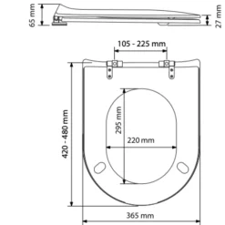 Abattant wood slim déclipsable effet métal précieux