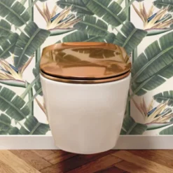 Abattant wood slim déclipsable effet métal précieux