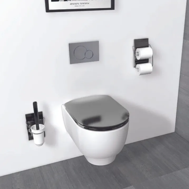 Abattant wood slim déclipsable effet métal précieux