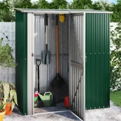 Abri de jardin avec porte verrouillable en acier galvanisé