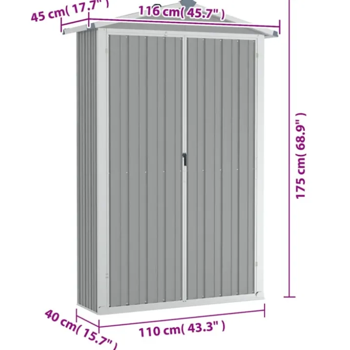 Abri de jardin compact en acier galvanisé