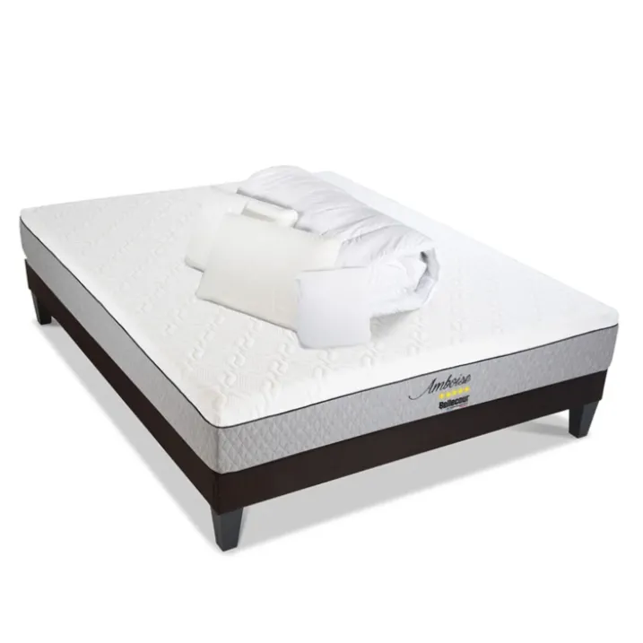 AMBOISE - Matelas mémoire de forme + sommier bois - ferme