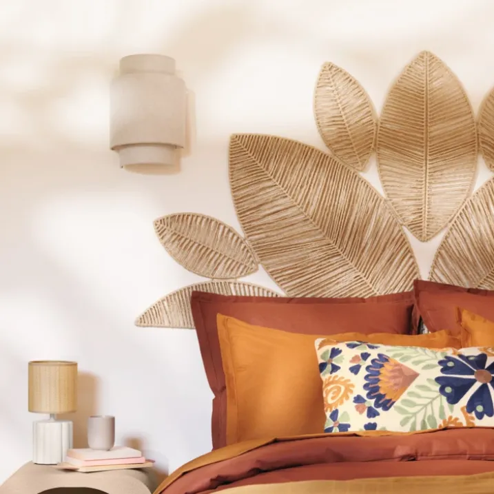 Applique murale en lin avec structure acier