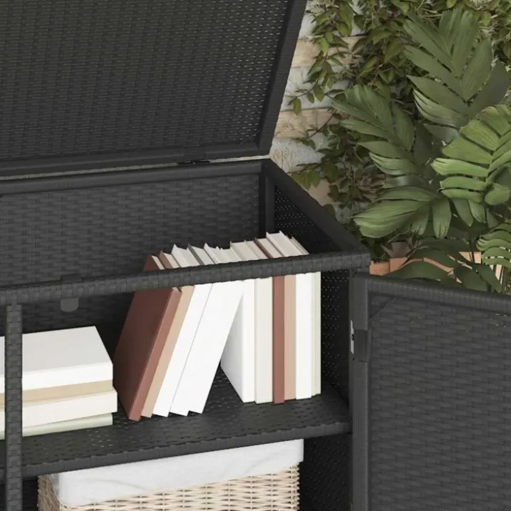 Armoire de jardin en résine tressée avec double porte