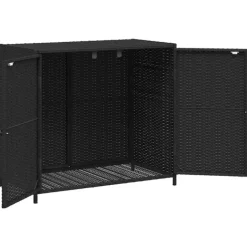 Armoire de jardin en résine tressée avec double porte