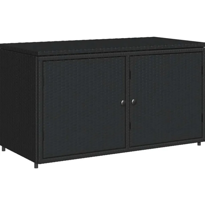 Armoire de jardin en résine tressée avec double porte
