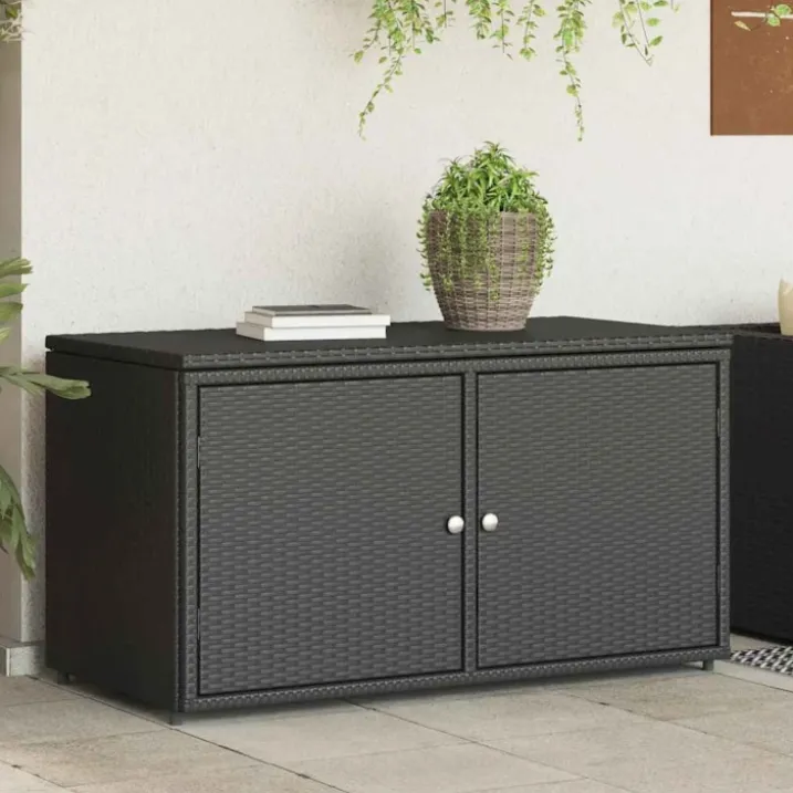 Armoire de jardin en résine tressée avec double porte