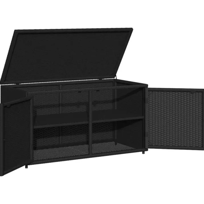 Armoire de jardin en résine tressée avec double porte