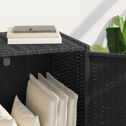 Armoire de jardin en résine tressée avec double porte