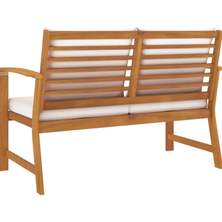 Banc de jardin en bois avec coussins