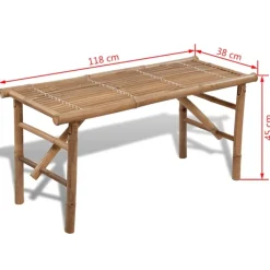 Banc de jardin pliable en bambou