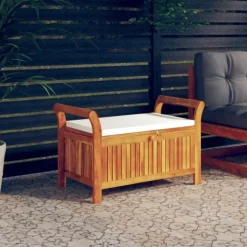 Banc de rangement extérieur en acacia