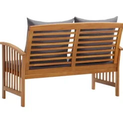 Banc en acacia avec coussins