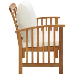 Banc en acacia avec coussins