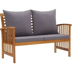 Banc en acacia avec coussins