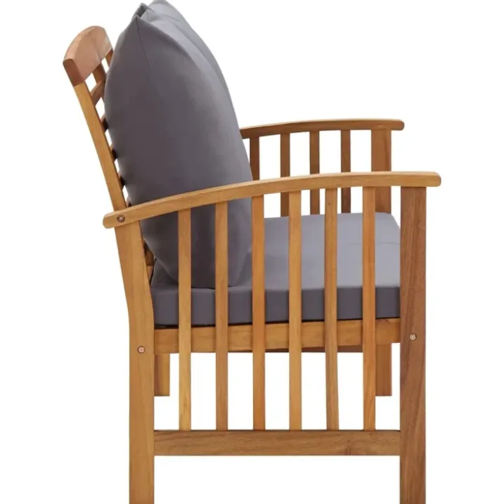 Banc en acacia avec coussins