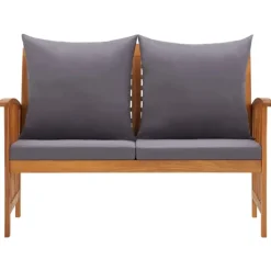 Banc en acacia avec coussins