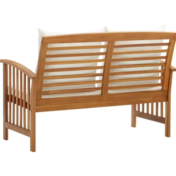 Banc en acacia avec coussins