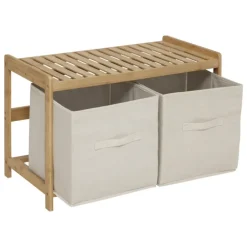 Banc en bambou avec rangements