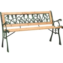 Banc en fonte verte et bois de sapin