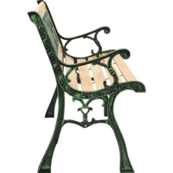 Banc en fonte verte et bois de sapin
