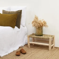 Banc Marocain Doum tressage damier