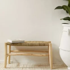 Banc Marocain Doum tressage damier