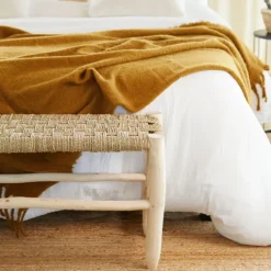 Banc Marocain Doum tressage damier