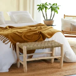 Banc Marocain Doum tressage damier