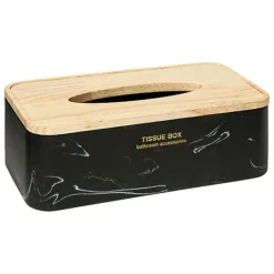 Boite à mouchoirs moderne avec couvercle en bois