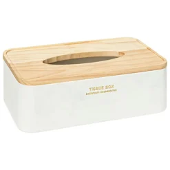 Boite à mouchoirs moderne avec couvercle en bois