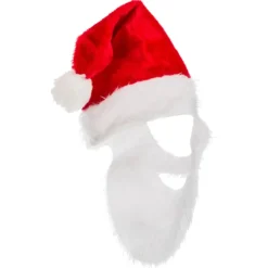 Bonnet et fausse barbe de père noël
