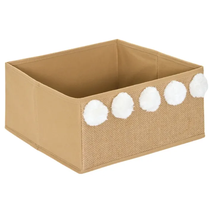 Boîte de rangement pliable avec pompons
