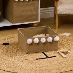 Boîte de rangement pliable avec pompons
