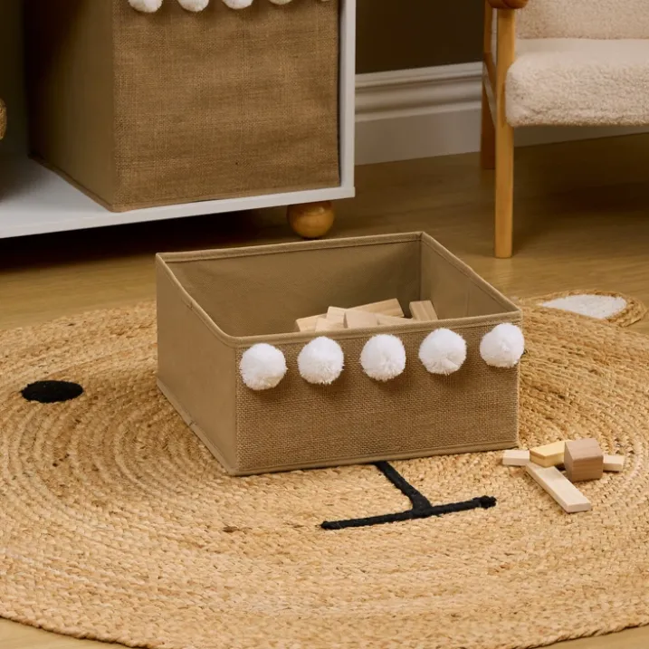 Boîte de rangement pliable avec pompons