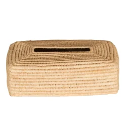 Boîte à mouchoirs en feuille de palmier naturel