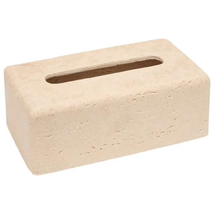 Boîte à mouchoirs en polyrésine aspect pierre