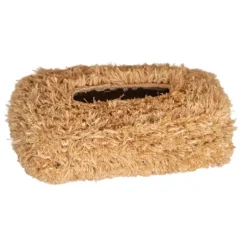 Boîte à mouchoirs en raphia brut