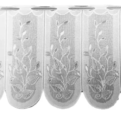 Brise-bise brodé à motifs feuillages