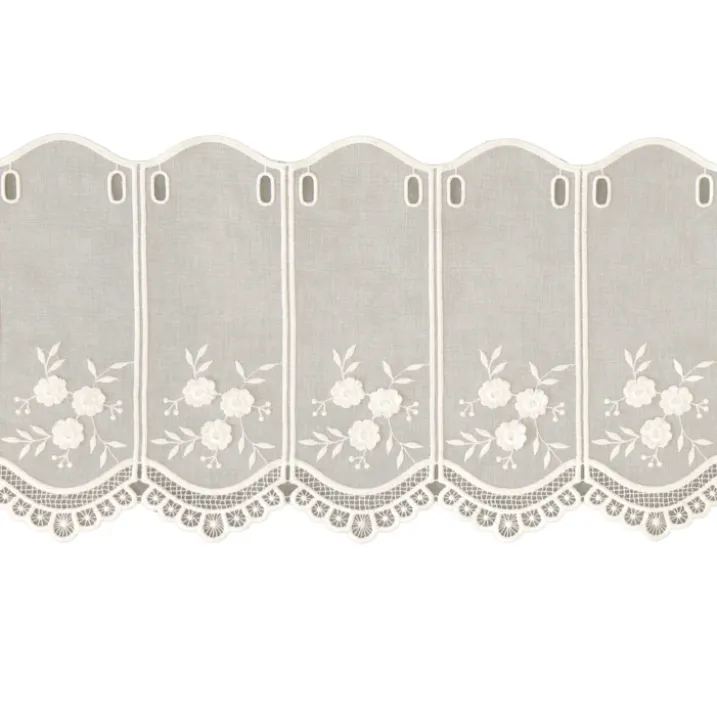 Brise-bise brodé à motifs floraux