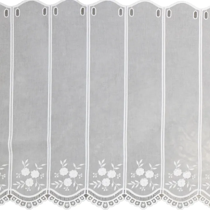 Brise-bise brodé à motifs floraux