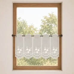 Brise-bise brodé à motifs floraux