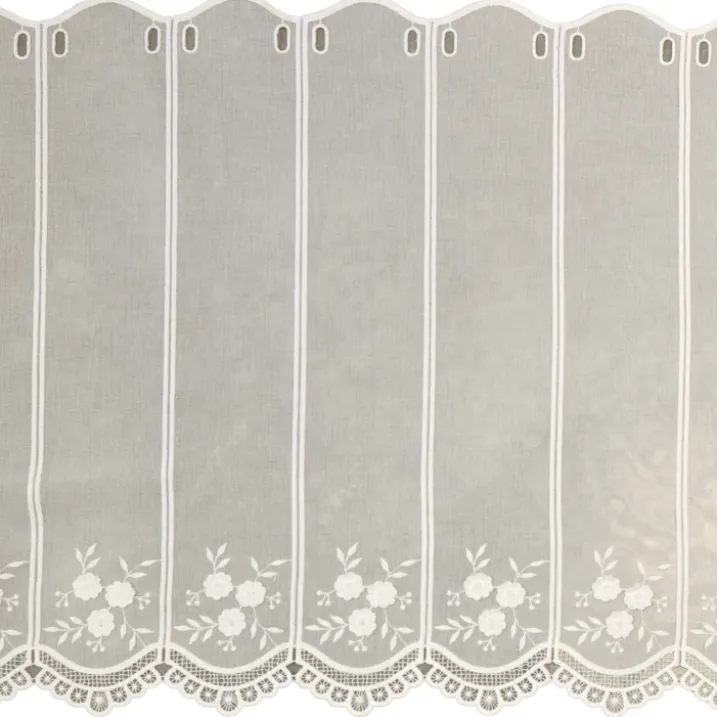 Brise-bise brodé à motifs floraux